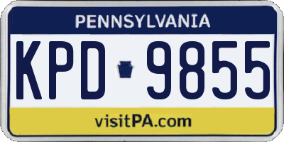 PA license plate KPD9855