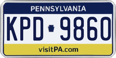 PA license plate KPD9860