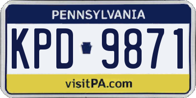 PA license plate KPD9871