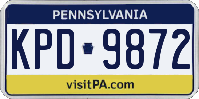 PA license plate KPD9872