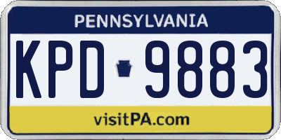 PA license plate KPD9883