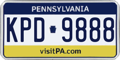 PA license plate KPD9888