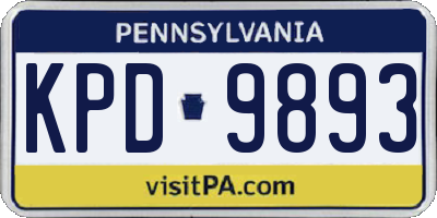 PA license plate KPD9893