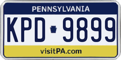 PA license plate KPD9899