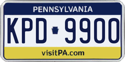 PA license plate KPD9900