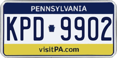 PA license plate KPD9902