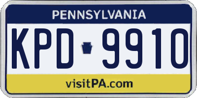 PA license plate KPD9910