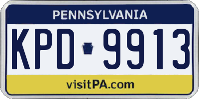 PA license plate KPD9913