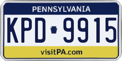 PA license plate KPD9915