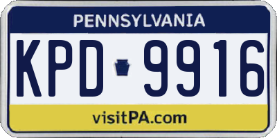 PA license plate KPD9916