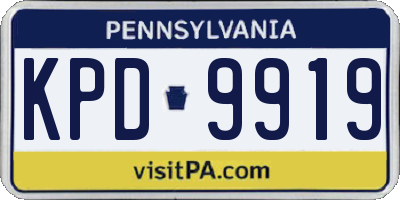 PA license plate KPD9919