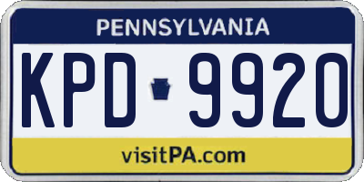 PA license plate KPD9920