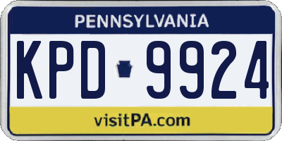 PA license plate KPD9924