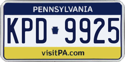 PA license plate KPD9925