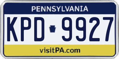 PA license plate KPD9927