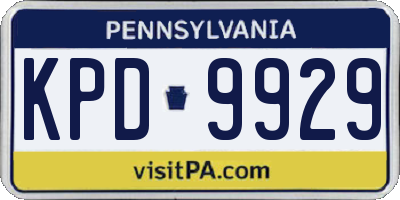 PA license plate KPD9929