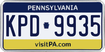 PA license plate KPD9935