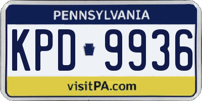 PA license plate KPD9936