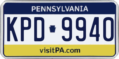 PA license plate KPD9940