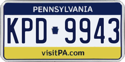 PA license plate KPD9943