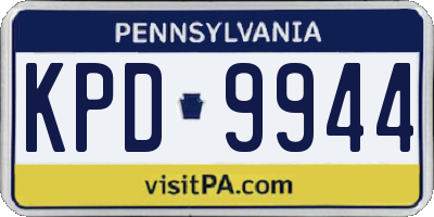PA license plate KPD9944