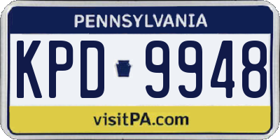PA license plate KPD9948