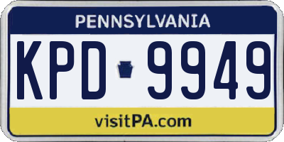 PA license plate KPD9949
