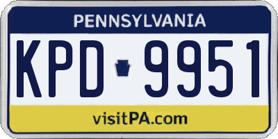 PA license plate KPD9951