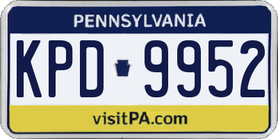 PA license plate KPD9952