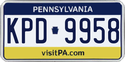 PA license plate KPD9958