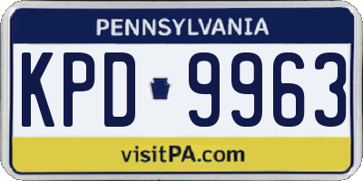 PA license plate KPD9963