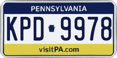 PA license plate KPD9978