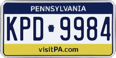 PA license plate KPD9984