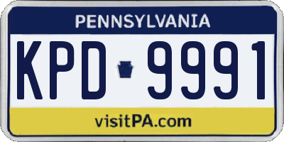 PA license plate KPD9991