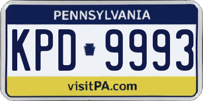 PA license plate KPD9993
