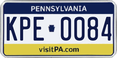 PA license plate KPE0084
