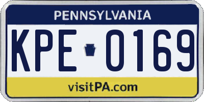 PA license plate KPE0169