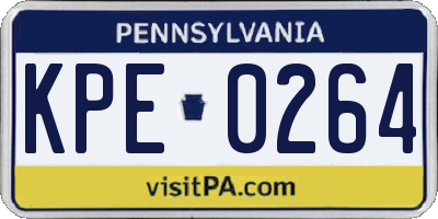 PA license plate KPE0264