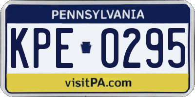 PA license plate KPE0295