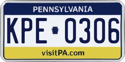 PA license plate KPE0306