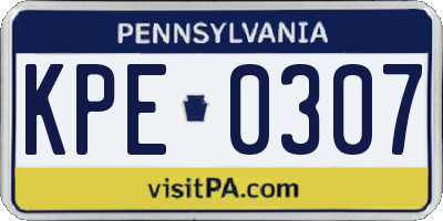 PA license plate KPE0307