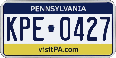 PA license plate KPE0427