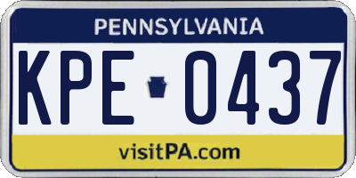 PA license plate KPE0437
