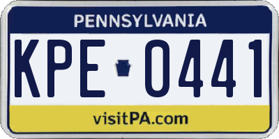 PA license plate KPE0441