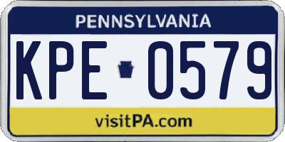PA license plate KPE0579