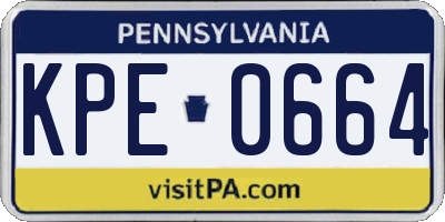 PA license plate KPE0664