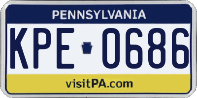 PA license plate KPE0686