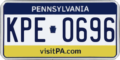 PA license plate KPE0696