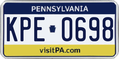 PA license plate KPE0698