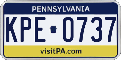 PA license plate KPE0737
